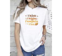 Shein women t-shirt print Thick Thighs And Pumpkin Pies Shirt, Funny Thanksgiving Shirts, Pumpkin Pie Shirt, Thick Thighs Shirt, Thanksgiving Gift, Thankful