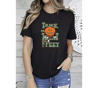 Shein women t-shirt print Trick or Treat,Trick or Treat Shirt,Funny Halloween T-Shirt,Toddler Halloween Shirt,Halloween Shirt,Girls HalloweenShirt,Halloween