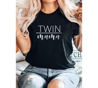 Shein women t-shirt print Twin Mama Shirt, Mom Of Twins Shirt, Twin Mom Gifts, Womens Clothing, Twin Mom Pregnancy Shirt, Cute Mother To Be Tshirt, Mothers