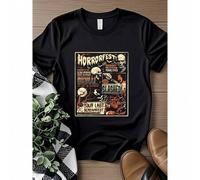 Shein women t-shirt print Vintage Horrorfest Movie Poster Terror Old Time Halloween T-Shirt Soft Comfortable Stylish Unisex designer clothes Summer Print Ro