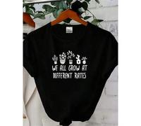 Shein women t-shirt print We All Grow At Different Rates Shirt Gift For Teacher, Special Education Teacher Shirt, Sped Teacher Clothing,Kindergarten Tee,Cou