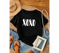 Shein women t-shirt print XOXO Shirt, Hugs & Kisses Shirt, Valentine XOXO Shirt, Valentine Couple Shirt, Friend Valentine Shirt, Gift for Her Shirt, Mom