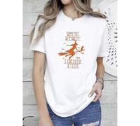 Shein women t-shirt print Yes I Can Drive A Stick Shirt, Funny Halloween Shirt, Halloween Shirt For Women, Witch Shirt, Halloween Party Shirt,Halloween Gift