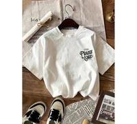 Shein Women's Casual Short Sleeve Crew Neck T-Shirt - Inspirational "Praise the Lord" & Psalm 95:1 Graphic Print, Medium Stretch Comfort Fit,