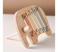 Shein Xilófono de elefante de madera, instrumento musical de juguete, estimulación sensorial y coordinación mano-cerebro, juguete musical para bebés y niños