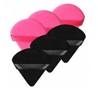 Shein YISE Set de 6 esponjas de maquillaje triangulares profesionales, herramientas básicas de maquillaje, compactas para crema BB y almohadillas, esponjas