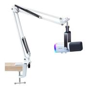 Shein YOUSHARES Brazo blanco para Fifine AM8 - brazo de micrófono compatible con micrófono Fifine, brazo de micrófono Fifine con clip adaptador de tornillo