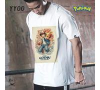 Shein YYGG X Pokémon | 1 camiseta gráfica creativa, manga corta, adecuada para todas las estaciones, diseño creativo único inspirado en el anime, estilo art