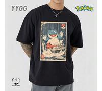 Shein YYGG X Pokémon | 1 camiseta gráfica creativa, manga corta, adecuada para todas las estaciones, estilo anime, diseño creativo único, estilo artístico,