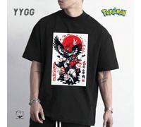 Shein YYGG X Pokémon | 1 camiseta gráfica creativa, manga corta, adecuada para todas las estaciones, estilo anime, diseño creativo único, estilo artístico,