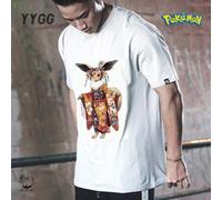 Shein YYGG X Pokémon | 1 camiseta gráfica creativa, manga corta, adecuada para todas las estaciones, personaje de anime, diseño creativo único, estilo artís