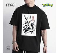 Shein YYGG X Pokémon | Camiseta gráfica creativa de manga corta, ideal para todas las estaciones. Diseño único y creativo de zorro anime, estilo artístico,