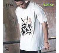 Shein YYGG X Pokémon | Camiseta gráfica creativa de manga corta, ideal para todas las estaciones. Diseño único y creativo de zorro anime, estilo artístico,