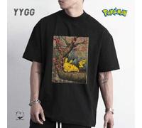 Shein YYGG X Pokémon | Camiseta gráfica creativa de manga corta, ideal para todas las estaciones. Pikachu del anime, diseño creativo único, estilo artístico