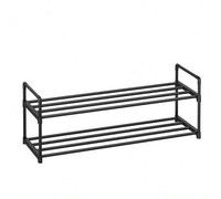 Shein Zapatero de 2 Niveles, Zapatero de Metal, Organizador de Zapatos, Vertical o Boca Abajo, para 12-15 Pares de Zapatos, Apilable, Pasillo, 30 x 92 x 34