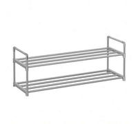 Shein Zapatero de 2 Niveles, Zapatero de Metal, Organizador de Zapatos, Vertical o Boca Abajo, para 12-15 Pares de Zapatos, Apilable, Pasillo, 30 x 92 x 34