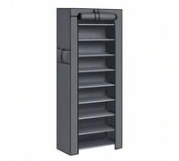 Shein Zapatero de Tela de 10 Niveles, Zapatero con Funda Exterior de Tela 28 x 58 x 160 cm, para Zapatillas de Deporte, Tacones,Zapatillas, Marco de Metal,