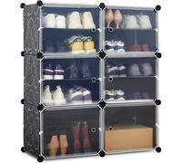 Shein Zapatero Mondeer, zapatero modular portátil, almacenamiento de zapatos, resina ecológica, plástico, 2 columnas, 6 capas, 83 x 31 x 93 cm, blanco