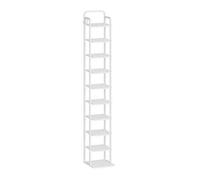 Shein Zapatero vertical de 10 niveles, torre para espacios pequeños, independiente, ajustable, ahorra espacio, blanco