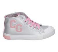 Shein Zapatillas Altas Conguitos para Niña - Deportivas en Color Plateado con Detalles en Rosa - Sneakers con Cordones y Cremallera - Máximo Ajuste - Polipi