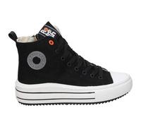Shein Zapatillas Altas Refresh para Moda Joven - Deportivas en Color Negro - Sneakers con Cordones y Cremallera - Estilo Casual - Cómodas - Máximo Ajuste -
