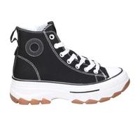 Shein Zapatillas Altas Refresh para Moda Joven - Deportivas en Color Negro - Sneakers con Cordones y Cremallera - Con Plataforma Media y Cómoda - Estilo Cas