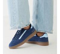 Shein Zapatillas bajas de ante Revival para mujer, estilo urbano informal - Azul marino/Azul claro/Crepe