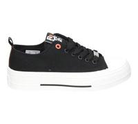 Shein Zapatillas Bajas Refresh para Moda Joven - Deportivas Negras - Plataforma Media y Cómoda - Sneakers con Cordones y Cremallera - Estilo Casual - Vegan