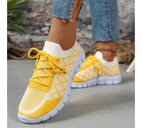 Shein Zapatillas casuales transpirables con corte en V profundo y cordones, talla 36-43 para mujer, plataforma gruesa, estilo europeo, parte superior de mal