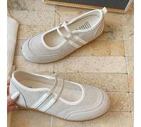 Shein Zapatillas de ballet planas plateadas para mujer en primavera y verano, nuevas zapatillas casuales con suela suave.