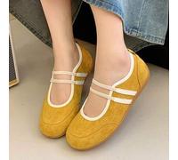 Shein Zapatillas de ballet planas plateadas para mujer en primavera y verano, nuevas zapatillas casuales con suela suave.