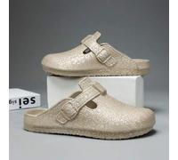 Shein Zapatillas de casa con suela gruesa, de pareja, súper suaves y elásticas, con estampado de coco en graffiti, calzado casual y deportivo de moda con su