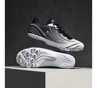 Shein Zapatillas de clavos profesionales para atletismo juvenil, malla transpirable degradado negro & blanco neutro, para sprint/salto de longitud/carreras/