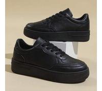 Shein Zapatillas De Moda Con Suela Gruesa Para Primavera/otoño Y Con Altura Incorporada Para Adolescentes, Zapatos De Skateboard Blancos