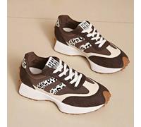 Shein Zapatillas de mujer con suela gruesa, oferta especial, zapatos para caminar transpirables, soporte cómodo, parte superior de tela casual, suela de gom