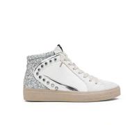 Shein Zapatillas Deportivas Alta con Tachas y Purpurina - Botín Deportivo Mujer Estilo Retro, Cierre con Cordones y Cremallera Lateral, Estilo Casual y Mode