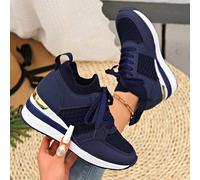 Shein Zapatillas deportivas con plataforma transpirables para mujer, nuevos zapatos deportivos casuales de talla grande para cruce de fronteras