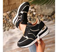 Shein Zapatillas deportivas con plataforma transpirables para mujer, nuevos zapatos deportivos casuales de talla grande para cruce de fronteras