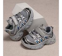 Shein Zapatillas deportivas infantiles de malla transpirable para primavera/verano, zapatillas chunky ligeras con cierre de gancho y bucle para niños y niña