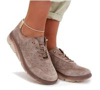 Shein Zapatillas elegantes y cómodas de mujer con perforaciones de la marca Sergio Leone, hechas de cuero natural, perfectas para estilos casuales de uso di