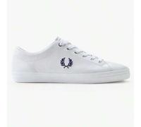 Shein ✅ Zapatillas Fred Perry Baseline WHITE (B7311): Elegancia clásica en, ribete de dos rayas, bordado Laurel Wreath, entrega rápida en 24/48h (Península)