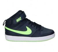 Shein Zapatillas Nike Court Borough Mid 2 Infantiles - Deportivas en Color Azul Marino con Detalles en Verde - Sneaker con Cordones y Velcro - Máximo Ajuste