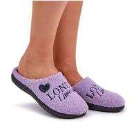 Shein Zapatillas para el hogar para damas con estampado y tipo piel de cordero morado Inblu ET000027