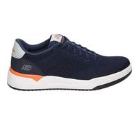 Shein Zapatillas Skechers Relaxed Fit: Corliss Dorset para Hombre - Deportivas en Azul Marino, Blanco y Naranja - Sneakers con Cordones - Air Cooled Memory