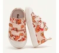 Shein Zapatos casuales cómodos y ligeros con cierre de gancho y bucle, diseño de cuento de hadas de Kapibara para niñas, adecuados para uso diario en todas