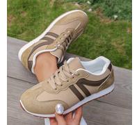 Shein Zapatos de estilo retro colorblock para mujer, zapatillas deportivas alemanas con rayas negras y blancas, suela blanda antideslizante, zapatos deporti
