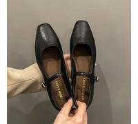 Shein Zapatos de mujer de punta cuadrada, llegada de nuevos modelos de primavera / otoño 2023, zapatos bajos franceses estilo Mary Jane con suela antidesliz