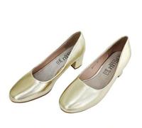 Shein Zapatos de mujer de tacón alto de color champagne de moda y con estilo