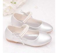Shein Zapatos de niña de suela blanda tipo princesa con perlas, para recital de piano o vestidos de plata (nuevo modelo)