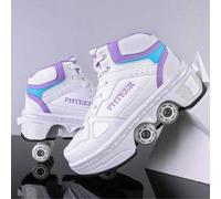 Shein Zapatos de patines con 4 ruedas, transformables para caminar y patinar, unisex